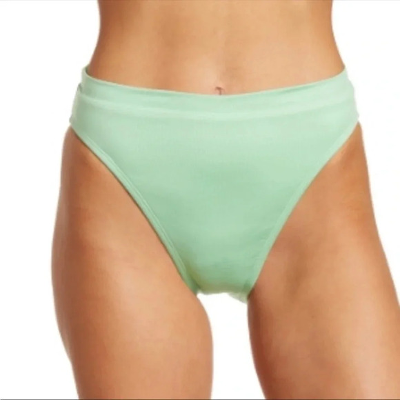 BECCA Color Code High Waist Bikini Bottom Mint Julep Green Size S NWT - Picture 2 of 8